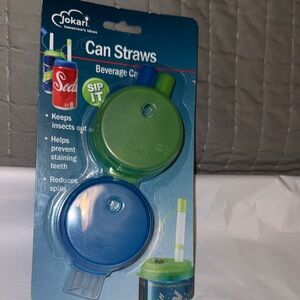 Green and Blue Can Straws